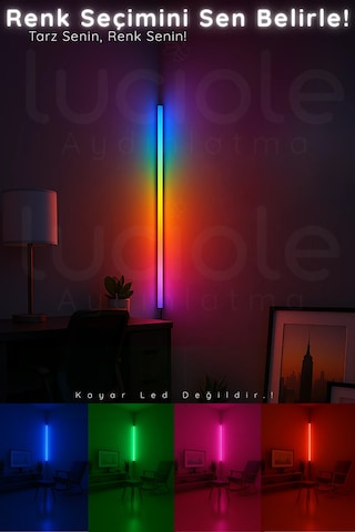 Mood Light Serisi 100 Cm Rgb Duvar Led Bar - Kumandalı Tak Çalıştır Atmosfer Işığı
