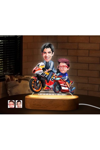 Bk Gift Kişiye Özel Baba-oğul Karikatürlü Dekoratif 3d Biblo Led Işıklı Gece Lambası-4, Babaya Hediye, Babalar Günü Hediyeleri Kobitmeyen138256 Bk Gif
