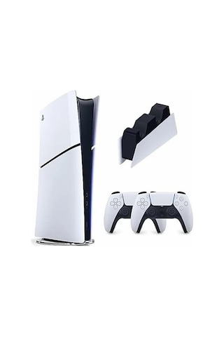Sony Playstatıon 5 Slım 825 GB Dıgıtal Çift Kollu + Şarj İstasyonu Oyun Konsolu (İthalatçı Garantili)