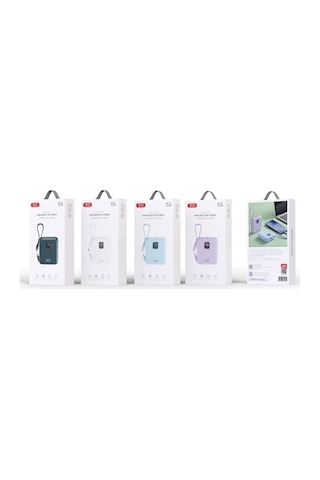 Pr235 22.5w Usb-c Type-c Lightning Kablolu 10000 Mah Led Ekranlı Powerbank Şarj Aleti Beyaz