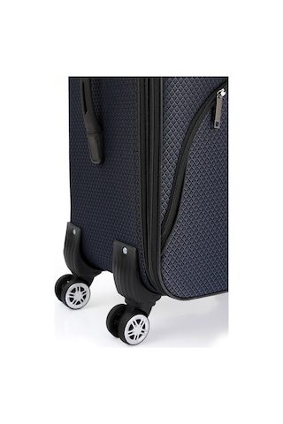 Oleets 8 Tekerli Su Geçirmez Kumaş Orta Boy Valiz Lacivert