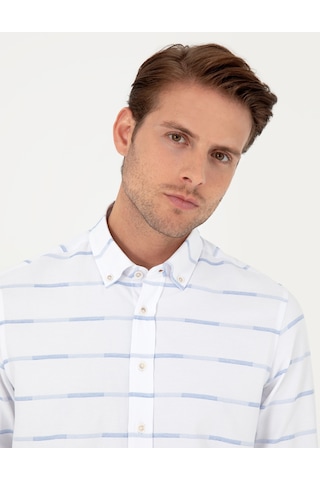 Pierre Cardin Erkek Mavi Gömlek Desenli 50296902-vr036 Mavi
