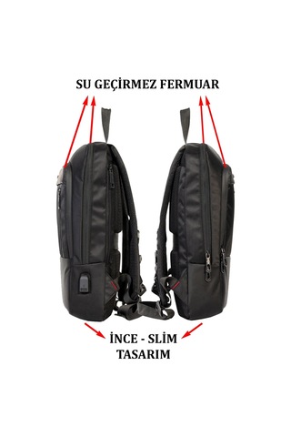 Dada 08 Laptop Tablet Sırt Çantası 15.6 İnç Sırt Ve Taban Destekli Siyah