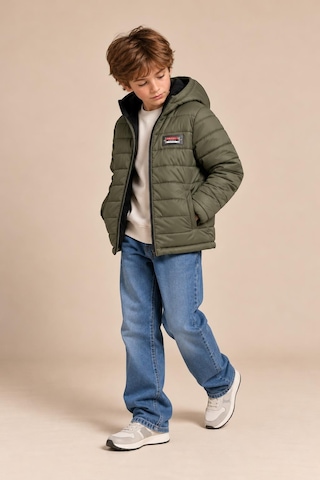 Alexandergardi Puffer Kapüşonlu Unisex Çocuk Şişme Mont Haki