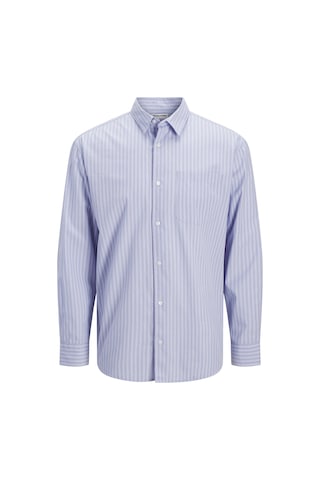 Jack & Jones Erkek Relaxed Fit Çizgili %100 Organik Pamuk Gömlek - Cole - 12288660 Celestial Blue