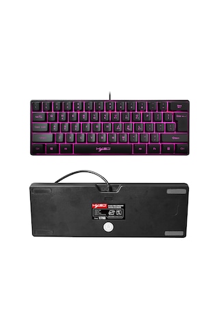 Hxsj V700 Kablolu Oyun Klavyesi Rgb Streamer Kablolu Klavye 61 Tuşlu Oyun Klavyesi Oyun/ofis Siyah