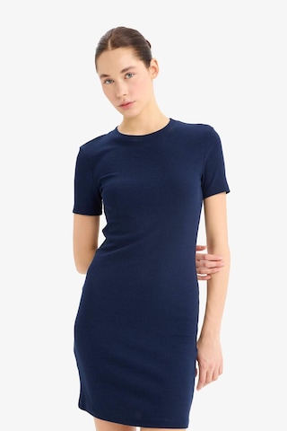 DeFacto Coool Bodycon Vücudu Saran Bisiklet Yaka Fitilli Kaşkorse Kısa Kollu Mini Elbise E7231AX25SPNV241