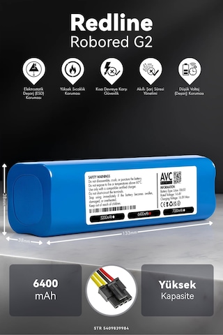 Redline Robored G2 6400mah Robot Süpürge Bataryası K.k