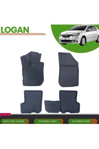 Dacia Logan 2013+ Sd Araca Özel 4d Havuzlu Paspas Takımı Karbon
