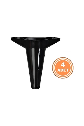 4 Adet Wetra Lükens Ayak Dolap Mobilya Koltuk Ayağı 15 Cm Siyah