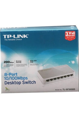 TP-Link Tl Sf1008P 8 Port 4 Port Poe 10 100 Mbps Switch Çelik Ka