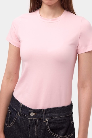 Itsbasic Kadın Light Pembe S6-98 Bisiklet Yaka %100 Organik Pamuk Esnek Kumaş T-shirt