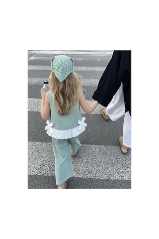 Poala Kids Paris Yeşil Kareli Takım