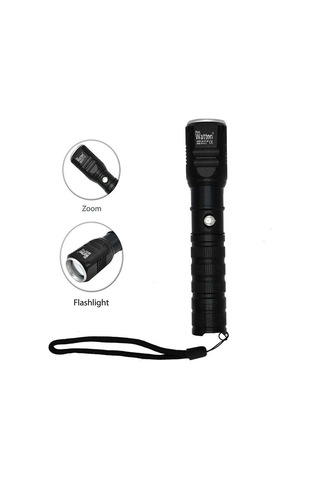 Şarjlı Pilli Zoomlu El Feneri Wt-087 Açık Gri