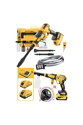 Staxx MKT911 21500WH Blmotor Çift Akülü Oto Araç Yıkama Tabancası