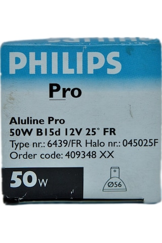 Philips 50W 12V 2800K 25° Ba15D Buzlu Cam Halojen Çanak Ampul