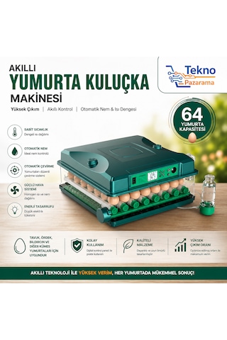 64 Yumurta Tam Otomatik Kuluçka Makinesi Dijital Isı Nem Kontrollü Otomatik Çevirme Sistemli 64 Yumurta Tam Otomatik Kuluçka Makinesi Dijital Isı Nem Kontrollü Otomatik Çevirme Sistemli