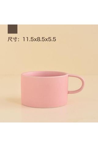 Kahve Kupa Seramik Süt Latte Kupası Sevimli Tumbler Bardaklar Avrupa Tarzı Saf Renk Çift Seramik Kupa Yaratıcı Hediye Drinkware Kupalar Pembe Ahşap