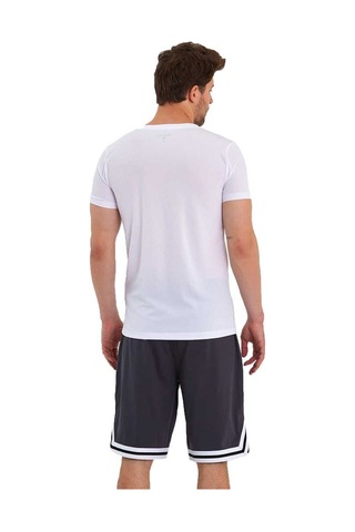 Adams Erkek Polyester Beyaz Şeritli Basketbol Şort 001