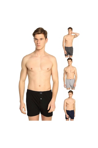 Bonbonetti Chocolate Baby & Kids Erkek Gri Renk Penye Düğmeli Boxer Gri