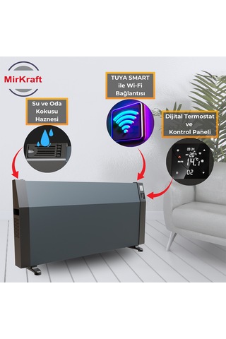 Mirkraft Econ 110 Antrasit Dijital Konvektör Isıtıcı