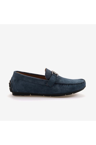 Mocassini Tokalı Erkek Loafer M584 Kot Mavi Süet