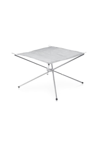 Neevoyu Taşınabilir Paslanmaz Çelik Kamp Ateş Çerçevesi - Katlanır Ve Hava Akışını Artıran Gümüş