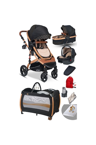 Baby Home Single-to Travel Sistem Bebek Arabası + Nanny Oyun Parkı Yatak Beşik