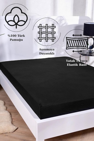Aç-tak Lastikli Tek Kişilik Çarşaf 160x200+30 Cm Polycotton Matriss Serisi Antrasit