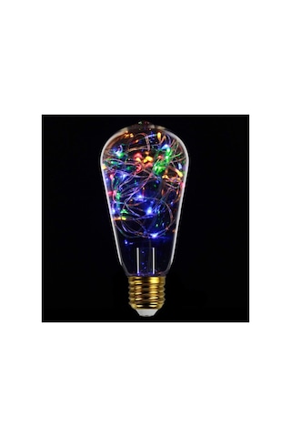 Led Ampul, Neon Işık, 4 Renk, 50 Led, Gümüş Tel,1 W, E2 Enerji Sınıfı G