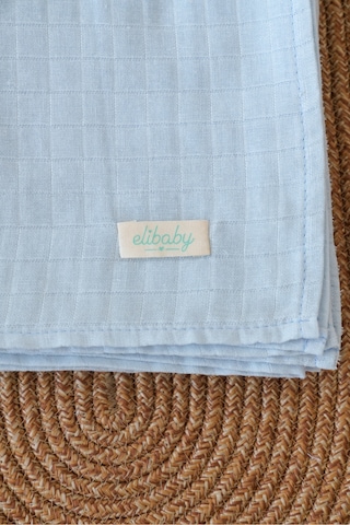 Organik Pamuk Çift Katlı Müslin Örtü Bebe Mavi 75x85 CM Bebe Mavi