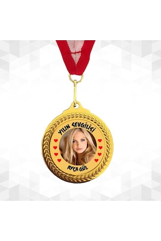 7,3 Cm Altın Renk Zeytin Dalı Madalya Kişiye Özel Yazı Alanlı Ödül Madalyası Sarı