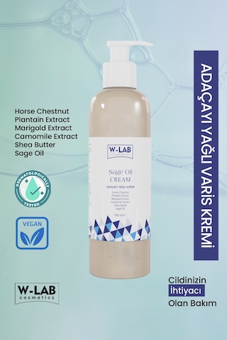 W-Lab Cosmetics Sage Oil Adaçayı Yağlı Krem 190 ML
