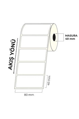 3 Adet 40x80 Kuşe Etiket 500 Lü 3
