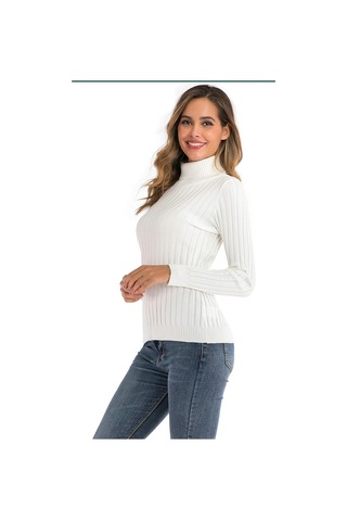 Youknitwear You Patio Balıkçı Yaka Kadın Kazak Beyaz