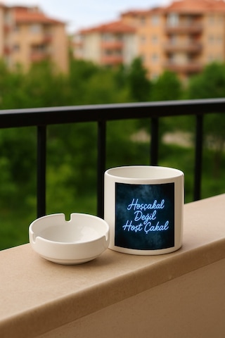 Porselen Baskılı Küllük - Hoşça Kal