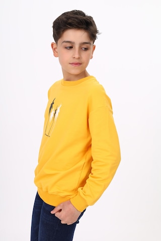Toontoy Erkek Çocuk Baskılı Sweatshirt Hardal