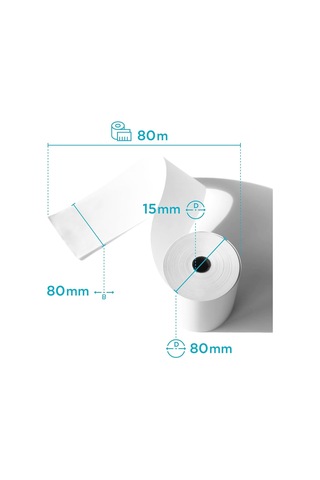 20 Adet 80 Mm X 80 M X 12 Mm Termal Rulo Ve Termal Kağıt, 48 G, Kasa Rulosu, Yazarkasa İçin Kağıt Rulo, Bpa İçerme
