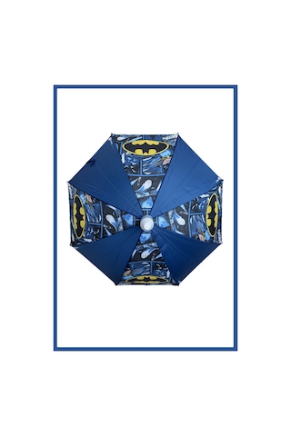 Lisanslı Badman Çocuk Şemsiyesi- 8 Telli - Pvc Kılıflı - 6-13 Yaş Mavi