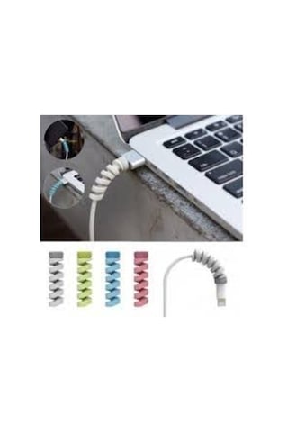 Şarj Kablo Koruyucu Silikon Spiral 8Li Paket