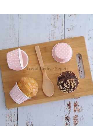 Trend Hediye Sepeti 50'li Açık Pembe Puantiyeli Muffin Kek Kalıbı, Kek Kapsülü Cupcake Kalıbı, Airfr Sku: Smg8690010567857 Açık Gri