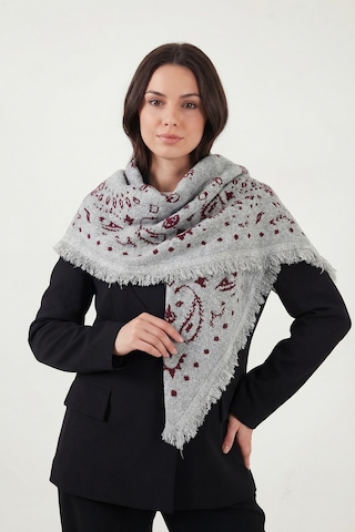 Lela Bayan Şal 6941302 Gri-bordo