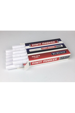 Rubenis Paint Marker Rötuş Kalemi Beyaz 12 Li Paket