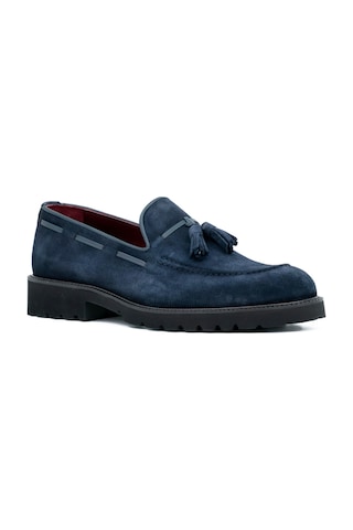 Tuna Hakiki Süet Deri Eva Taban Loafer Model Erkek Ayakkabı - 1641 Lacivert