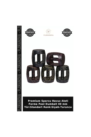 Premium Sporcu Havuz Aleti Forma Pool Dumbell 40 Mm Tür:standart Renk:siyah-turuncu Siyah - Turuncu