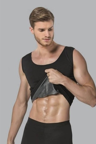 Extra Terletici Yeni İnce Kumaş Termal Sauna Pro Terleme Atleti (490854432) Siyah