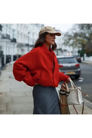 Kadın Beyzbol Ceketi Siyah