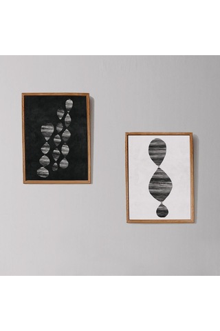 Soyut Sanat 2'li Set, Soyut Sanat İskandinav Posterleri Sanat Modern Sanat Siyah Beyaz Çağdaş Sanat