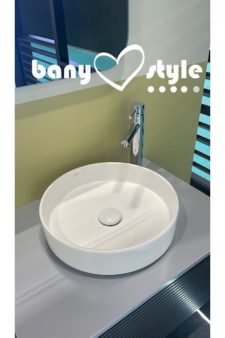Turkuaz Seramik Cerastyle Suit 40 CM Tezgah Üstü Çanak Lavabo