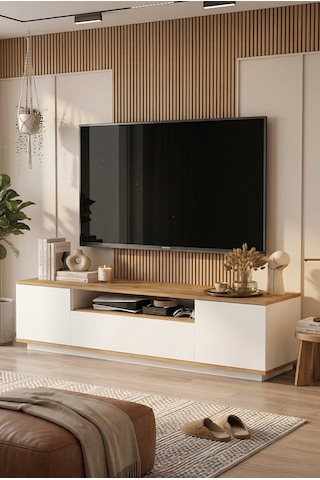 Yurudesign Future Tv Ünitesi Fr7-Aw Çam-Beyaz
